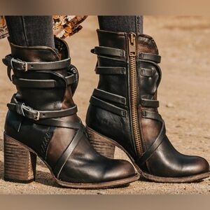 Freebird by Steven Baker Black Distressed Leather Boots